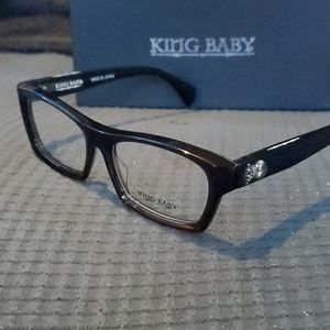 King Baby eyeglass frames -kiss- navy blue & light tortoise color